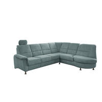 ECKSOFA Blau Chenille  - Chromfarben/Blau, MODERN, Textil/Metall (275/236cm) - Livetastic