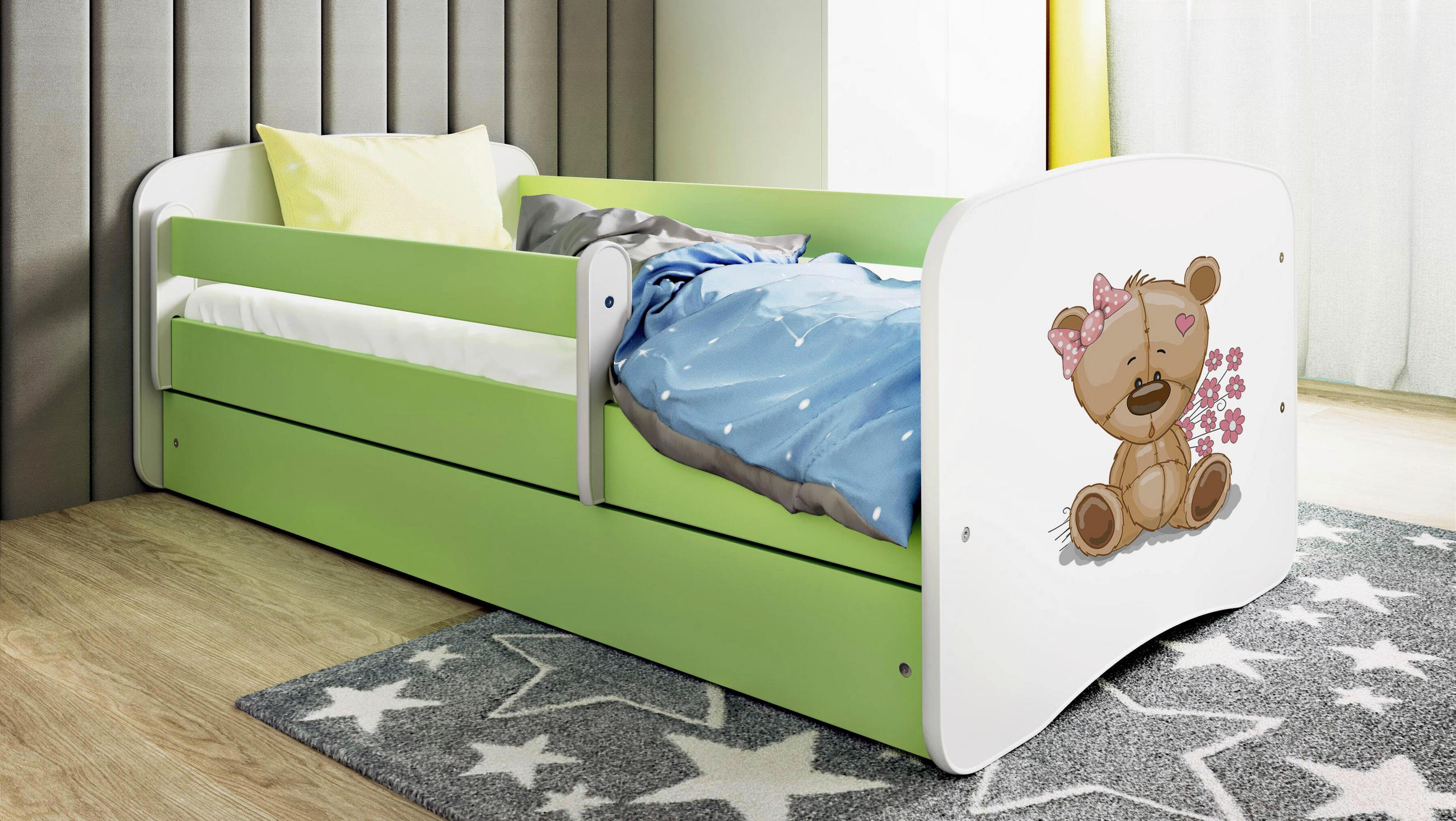 Mid.you Kinder-/Juniorbett Babydreams Grün, Weiß 80x160 cm