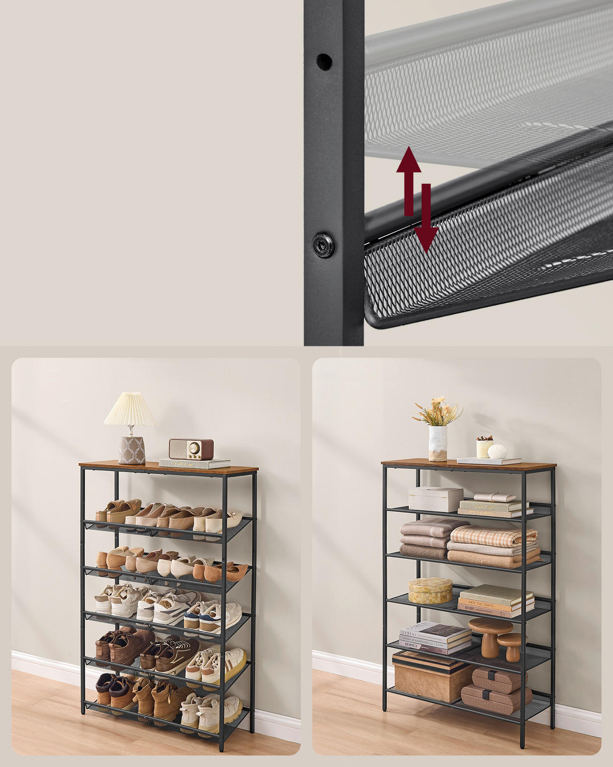 SCHUHREGAL Braun, Schwarz  - Schwarz/Braun, Trend, Holzwerkstoff/Kunststoff (75/114/28cm) - Boxxx