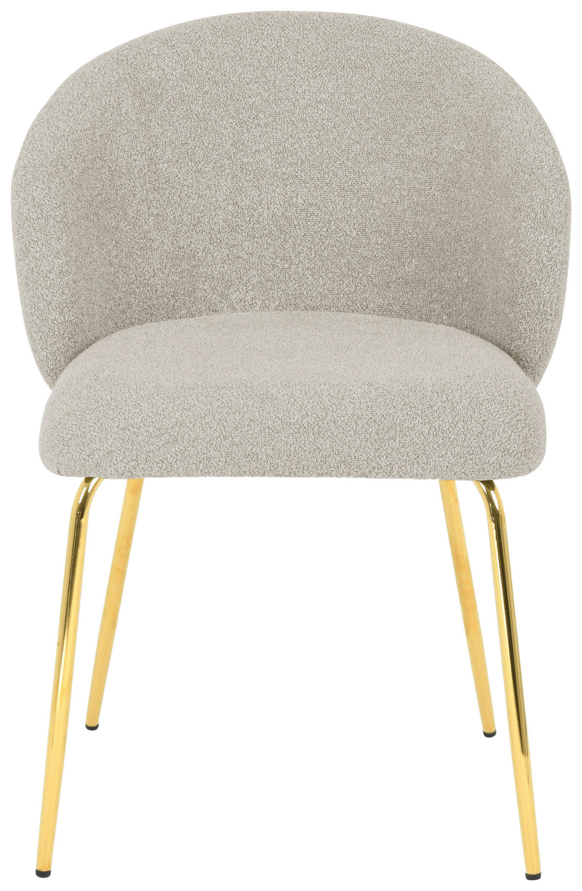 STUHL  in Eisen Bouclé  - Taupe/Goldfarben, Design, Textil/Metall (57/79/59cm) - Xora