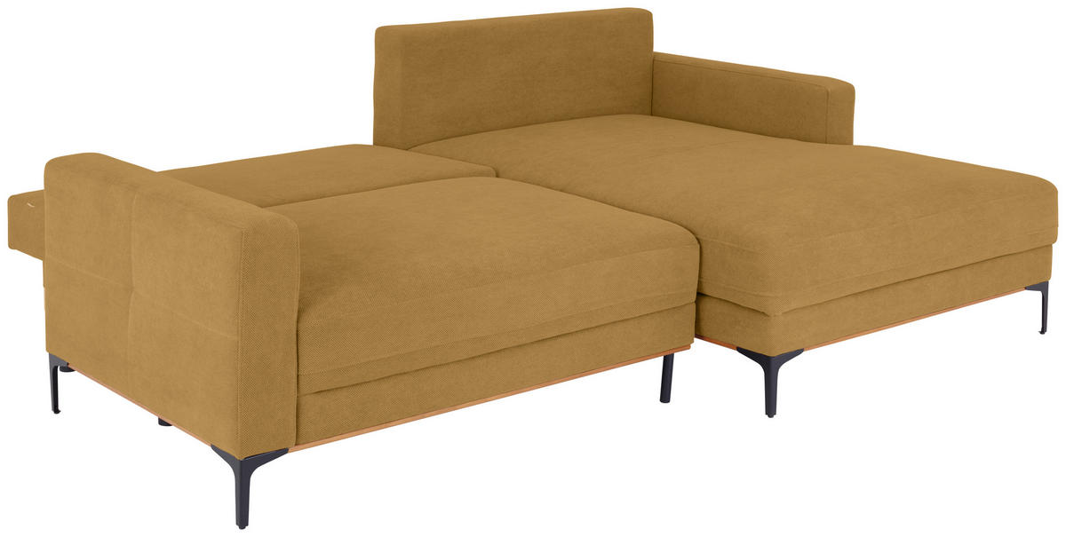 ECKSOFA in Gelb  - Gelb/Schwarz, Modern, Textil/Metall (238/162cm) - Ondega