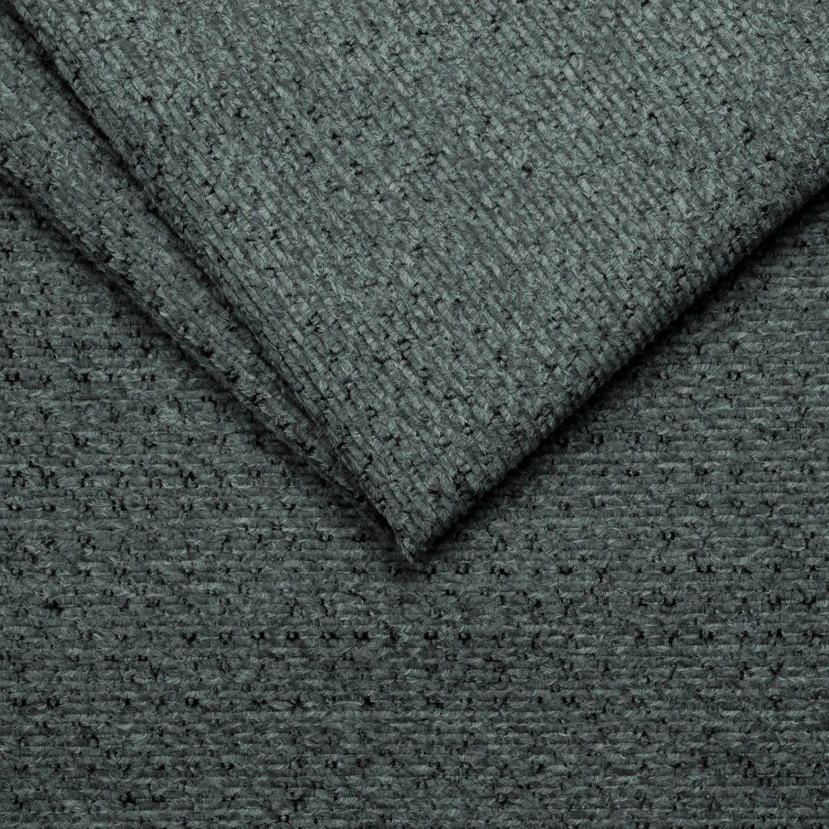 ECKSOFA Chenille Dunkelgrün  - Dunkelgrün/Schwarz, Basics, Textil/Metall (183/250cm) - Livetastic