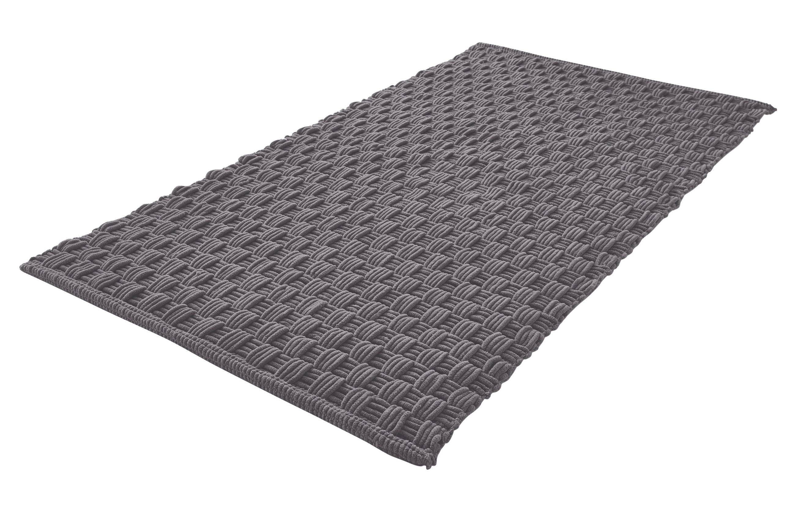 BADTEPPICH MATINO Dunkelgrau  - Dunkelgrau, Natur, Kunststoff/Textil (60/100/1,5cm) - Kleine Wolke