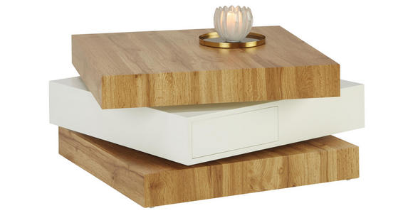 COUCHTISCH in Holzwerkstoff 70/70/38 cm - Eichefarben/Weiß, Design, Holzwerkstoff (70/70/38cm) - Xora