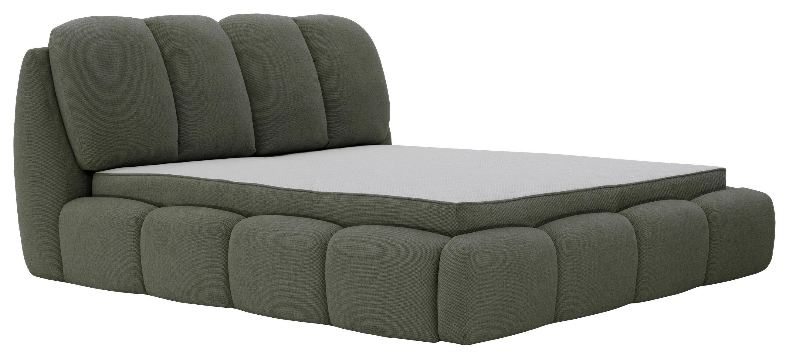 POLSTERBETT 180/200 cm,  in Olivgrün, gepolstertes Kopfteil, Lattenrost, Bettkasten,  - Schwarz/Olivgrün, Design, Holz/Kunststoff (180/200cm) - Chameo