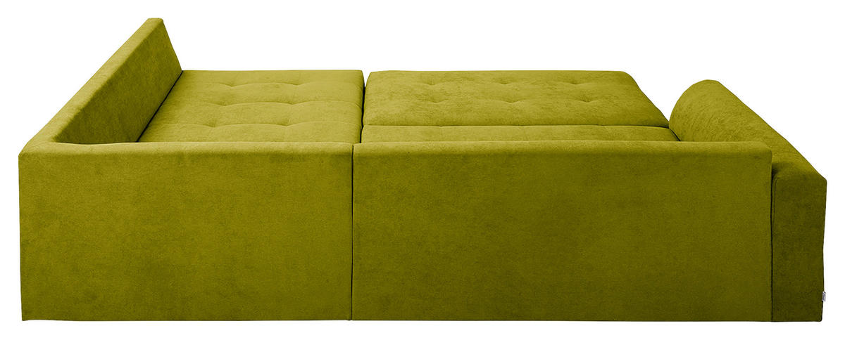 ECKSOFA inkl. Hocker Ariella in Mikrofaser Hellgrün  161/231 cm  - Naturfarben/Hellgrün, Design, Holz/Textil (161/231cm) - Livetastic