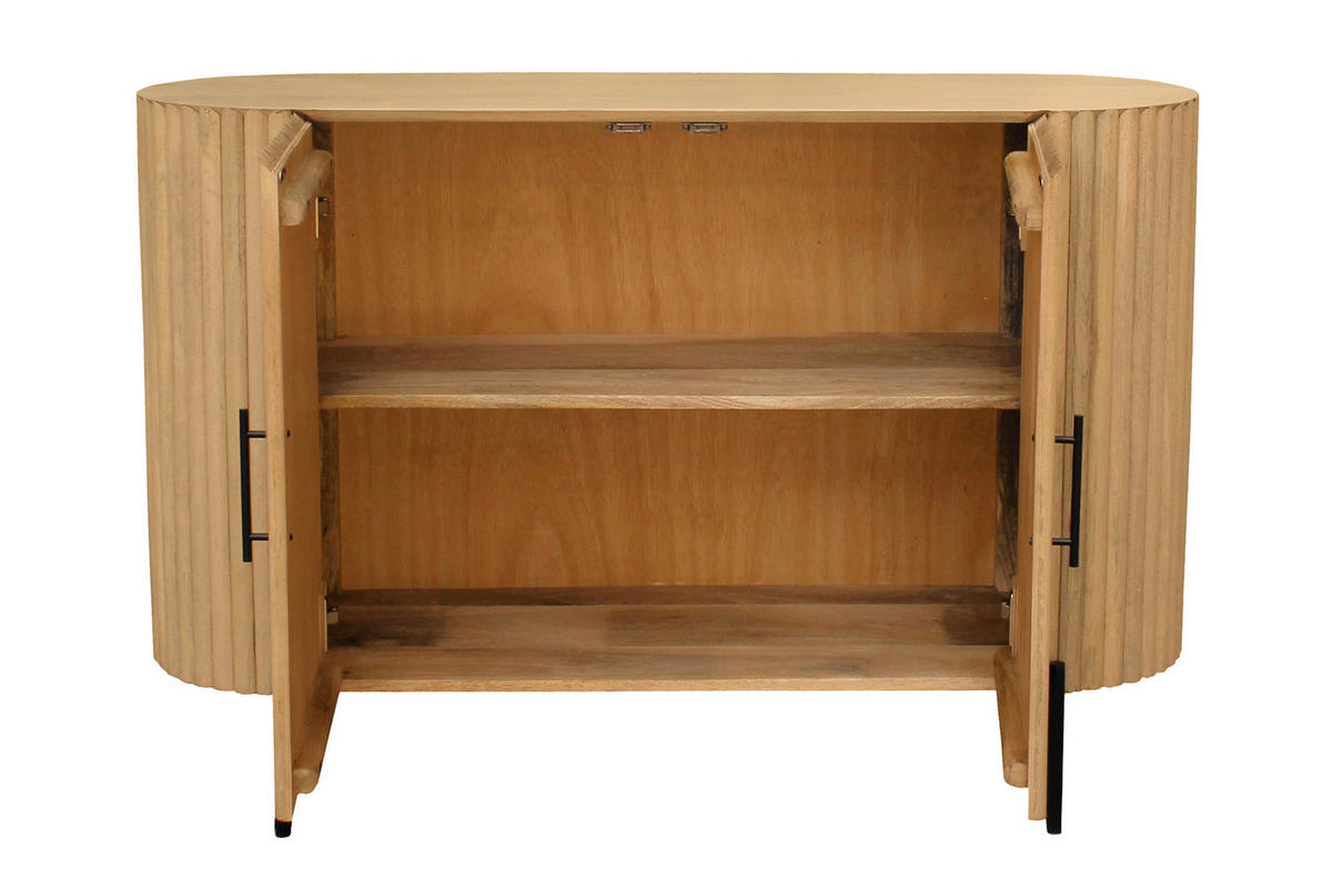 KOMMODE , 120/80/40 cm,  - Schwarz/Naturfarben, Design, Holz/Metall (120/80/40cm) - MID.YOU