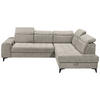 ECKSOFA Grau Webstoff  - Schwarz/Grau, KONVENTIONELL, Kunststoff/Textil (282/200cm) - MID.YOU