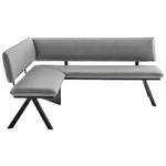 ECKBANK 140/180 cm  in Schwarz, Hellgrau  - Hellgrau/Schwarz, MODERN, Textil/Metall (140/180cm) - Cantus