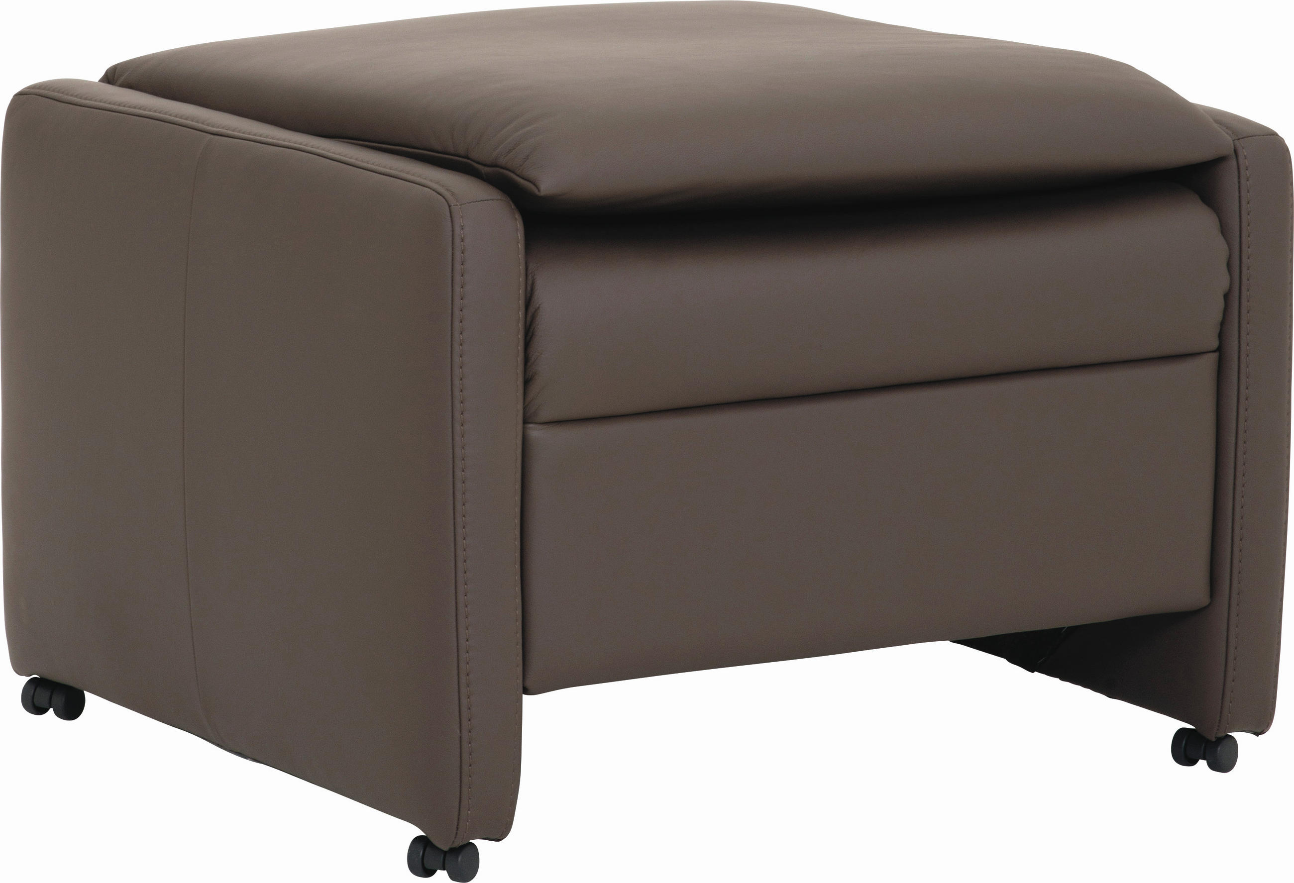 HOCKER in Leder Schlammfarben  - Schlammfarben/Schwarz, KONVENTIONELL, Leder/Kunststoff (72/50/80cm) - Himolla