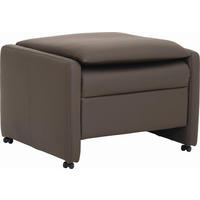 HOCKER in Leder Schlammfarben  - Schlammfarben/Schwarz, KONVENTIONELL, Leder/Kunststoff (72/50/80cm) - Himolla