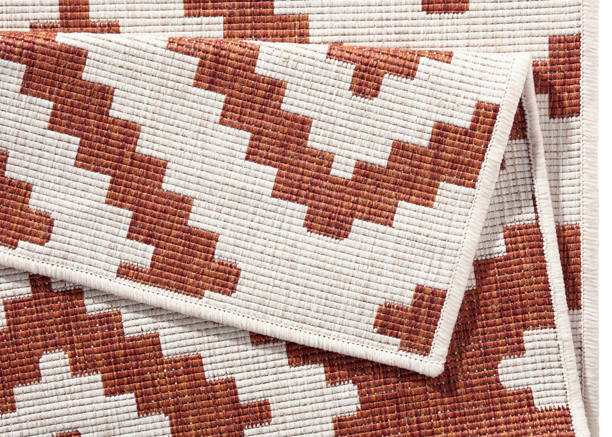 OUTDOORTEPPICH 80/350 cm Twin Creme, Terracotta  - Terracotta/Creme, Basics, Kunststoff (80/350cm)
