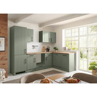 KÜCHENLEERBLOCK 280 cm   in Wildeiche, Schilfgrün  - Schilfgrün/Wildeiche, Trend, Holzwerkstoff/Metall (280cm) - Respekta