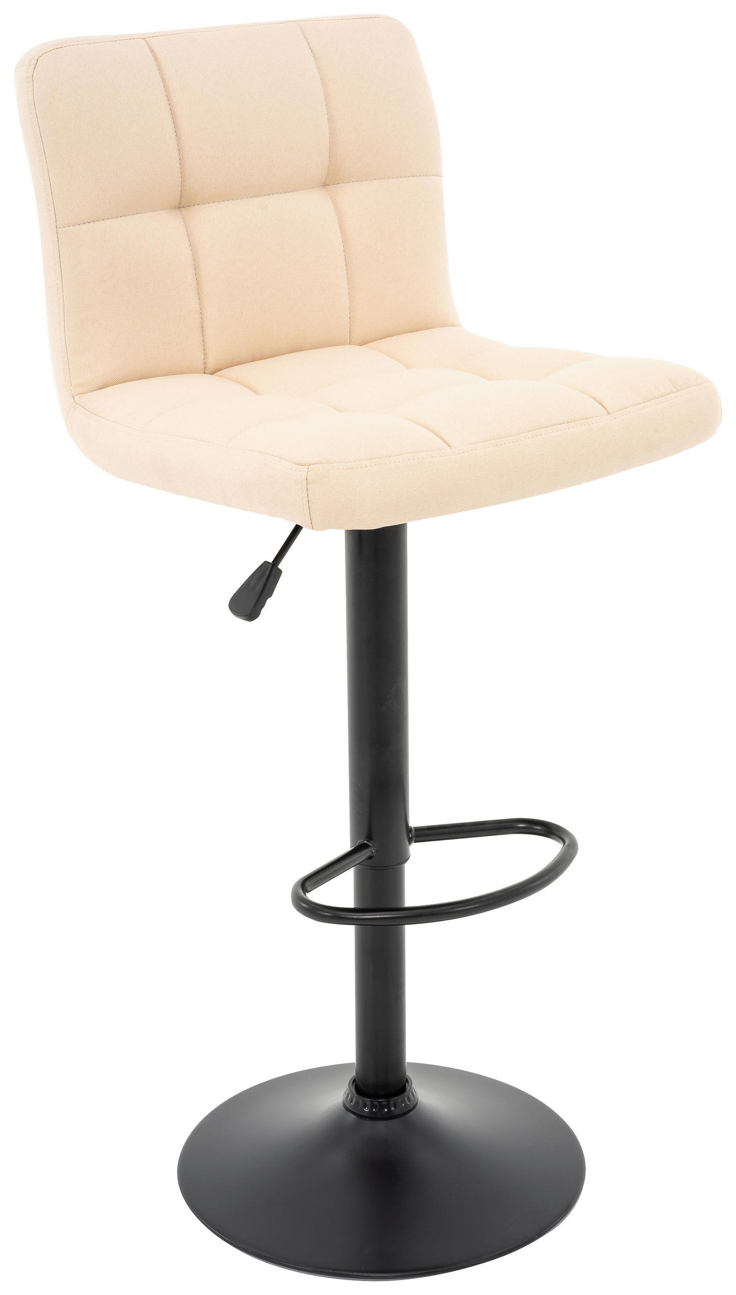 BARHOCKER in Metall, Textil Schwarz, Beige  - Beige/Schwarz, Basics, Textil/Metall (45/92/48cm) - Livetastic