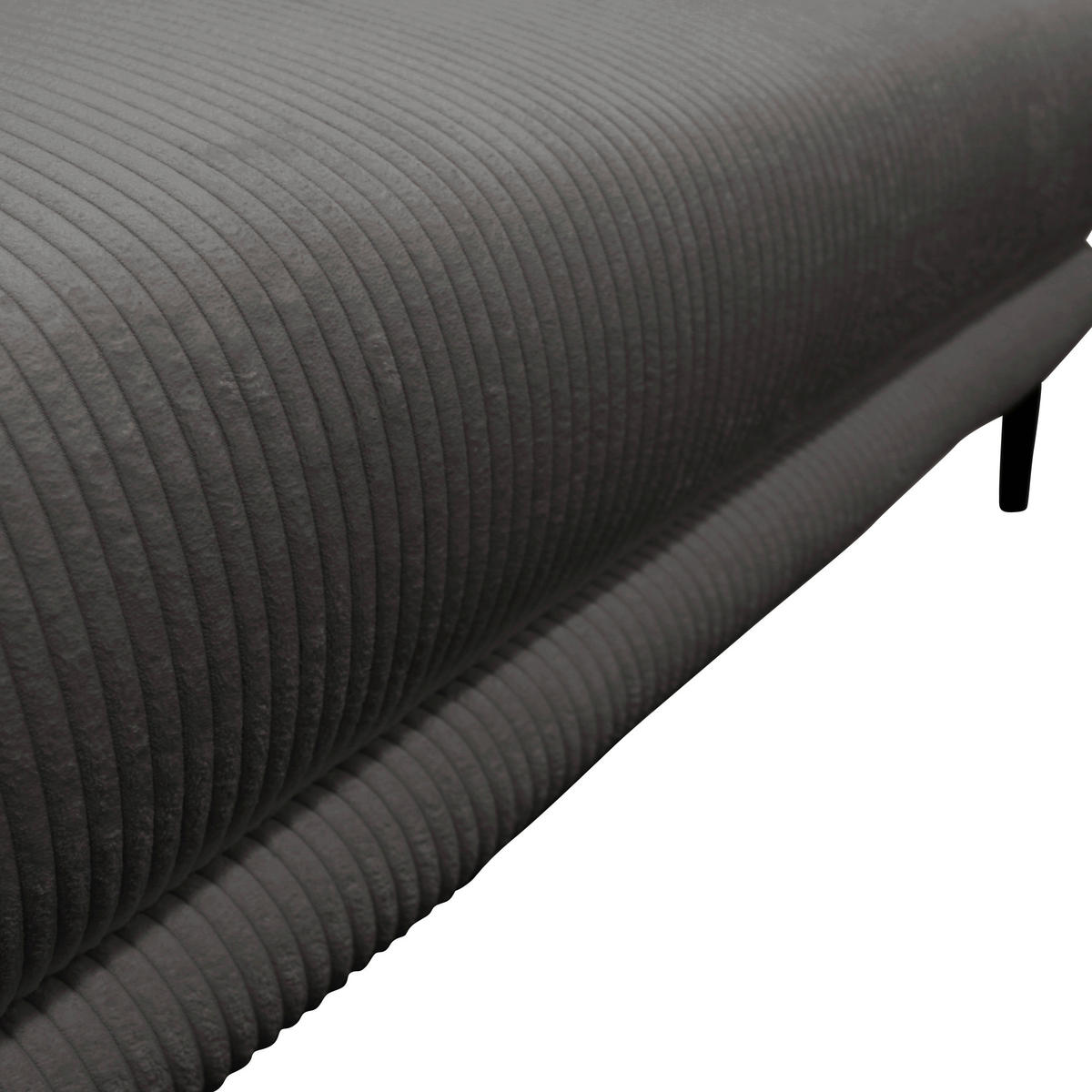 WOHNLANDSCHAFT NUOVO U Dunkelgrau Cord  - Dunkelgrau/Schwarz, Design, Textil/Metall (194/360/194cm) - MID.YOU