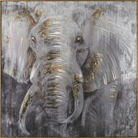 ÖLGEMÄLDE 102/102/3,5 cm  - Blau/Grau, Konventionell, Holz (102/102/3,5cm)