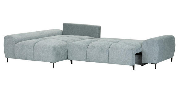 ECKSOFA  in Flachgewebe Mintgrün  - Schwarz/Mintgrün, KONVENTIONELL, Textil/Metall (180/295cm) - Carryhome