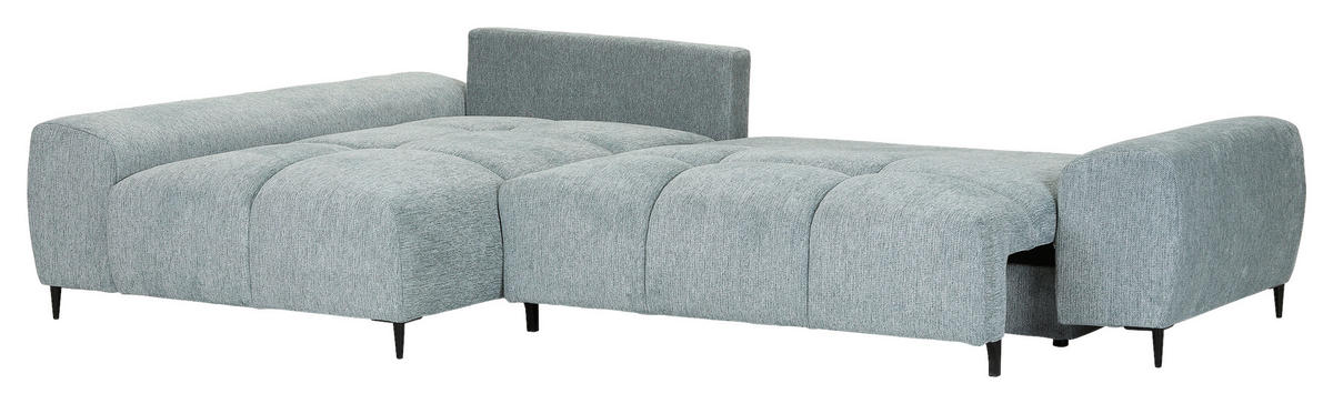 ECKSOFA Mintgrün Flachgewebe  - Schwarz/Mintgrün, KONVENTIONELL, Textil/Metall (180/295cm) - Carryhome