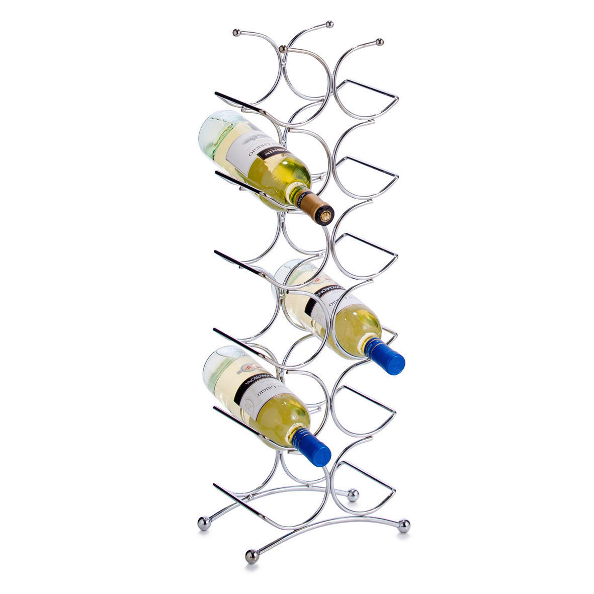 WEINREGAL  - Chromfarben, Basics, Metall (25/15,5/67,5cm) - Zeller Present