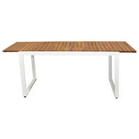 GARTENTISCH 150-200/90/74 cm Holz, Metall rechteckig  - Naturfarben/Weiß, MODERN, Holz/Metall (150-200/90/74cm) - Gardenson