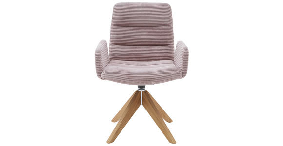 ARMLEHNSTUHL in Cord - Hellrosa/Naturfarben, Design, Holz/Textil (61/88/66cm) - Dieter Knoll