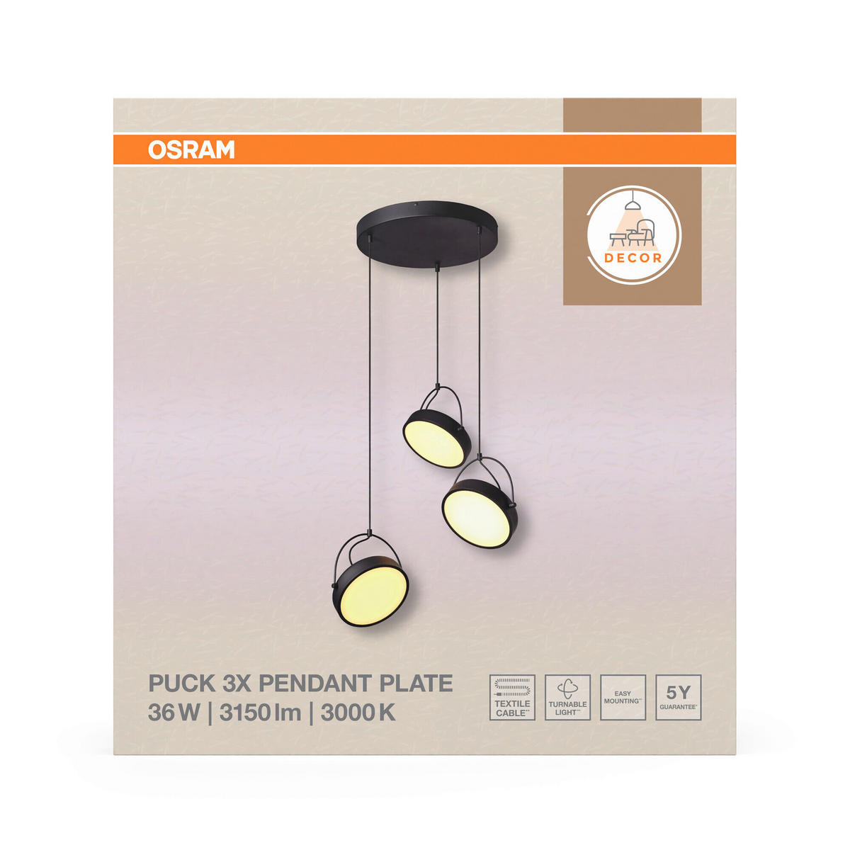 LED-HÄNGELEUCHTE 54/150 cm  - Schwarz, Design, Kunststoff/Metall (54/150cm) - Osram