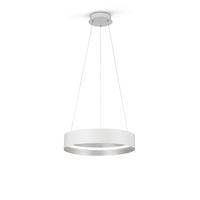 LED-HÄNGELEUCHTE Musterring 50/max. 150 cm  - Silberfarben/Weiß, Design, Metall (50/max. 150cm) - Musterring