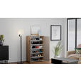 SCHUHSCHRANK 80/120/38 cm  - Eichefarben/Silberfarben, Basics, Holzwerkstoff/Kunststoff (80/120/38cm) - Moderano