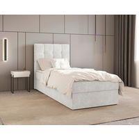 BOXBETT 90/200 cm,  in Weiß, Bettkasten, Topper,  - Schwarz/Weiß, MODERN, Holz/Kunststoff (90/200cm) - MID.YOU