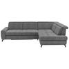 ECKSOFA in Chenille Grau  - Schwarz/Grau, Design, Textil/Metall (310/220cm) - Beldomo Style
