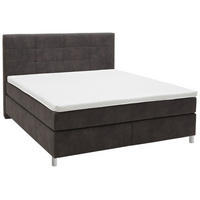 BOXSPRINGBETT 180/200 cm  in Schlammfarben  - Chromfarben/Schlammfarben, Konventionell, Kunststoff/Textil (180/200cm) - Voleo