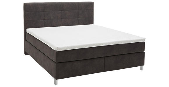 BOXSPRINGBETT 180/200 cm  in Schlammfarben  - Chromfarben/Schlammfarben, KONVENTIONELL, Kunststoff/Textil (180/200cm) - Voleo