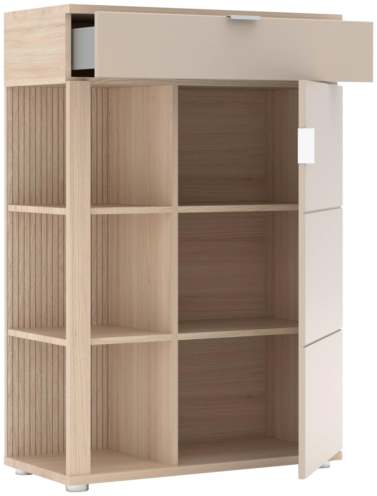 OMARA ZA ČEVLJE barve hrasta, kašmir - barve kroma/črna, Design, kovina/leseni material (80/119/38cm) - Stylife
