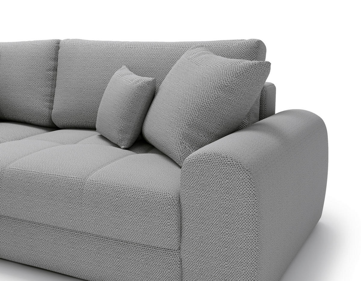 ECKSOFA LORSON Grau Struktur  - Beige/Schwarz, Design, Kunststoff/Textil (208/290cm) - Livetastic