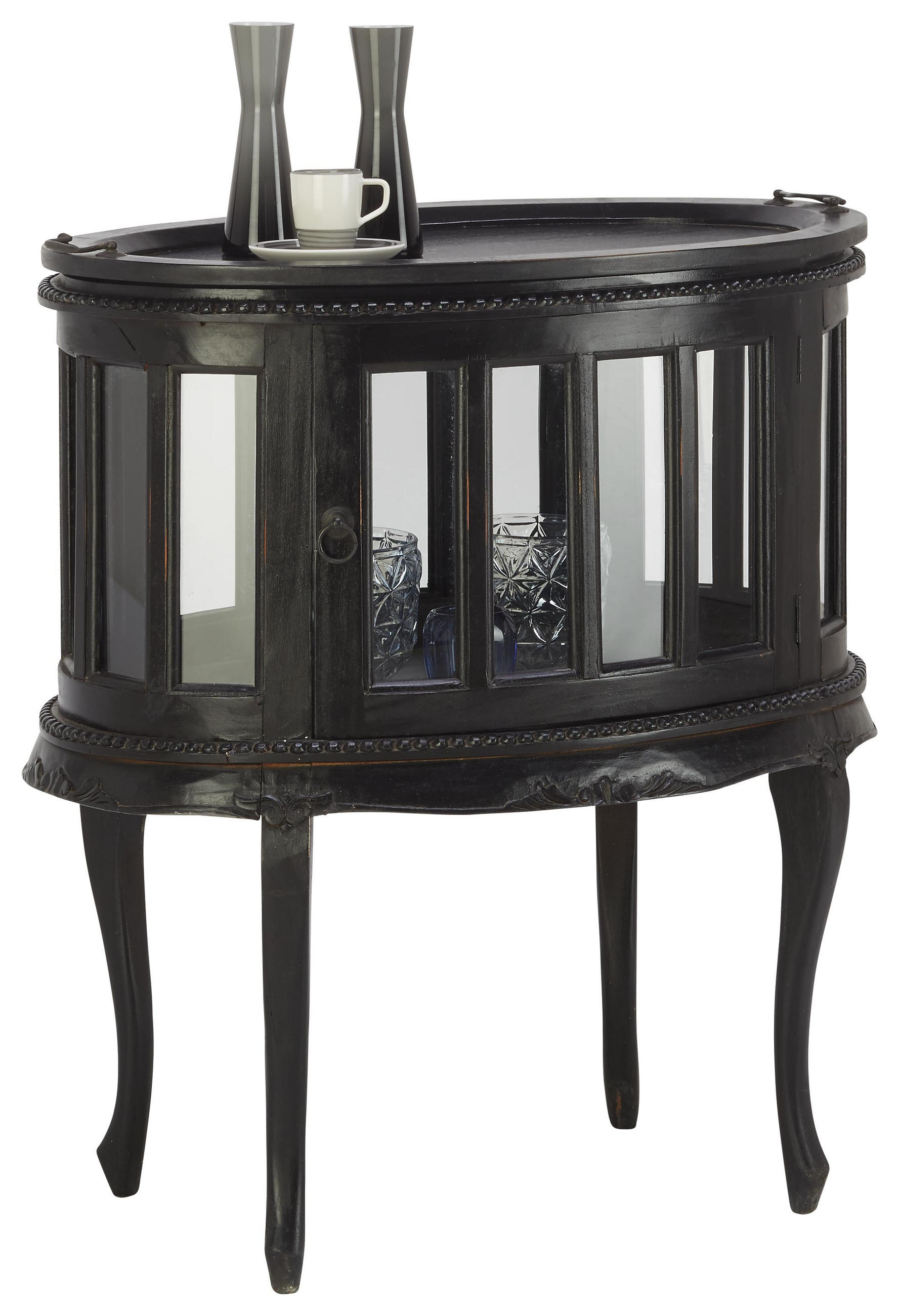 Beistelltisch in Holz, Glas 75/50/77,5 cm