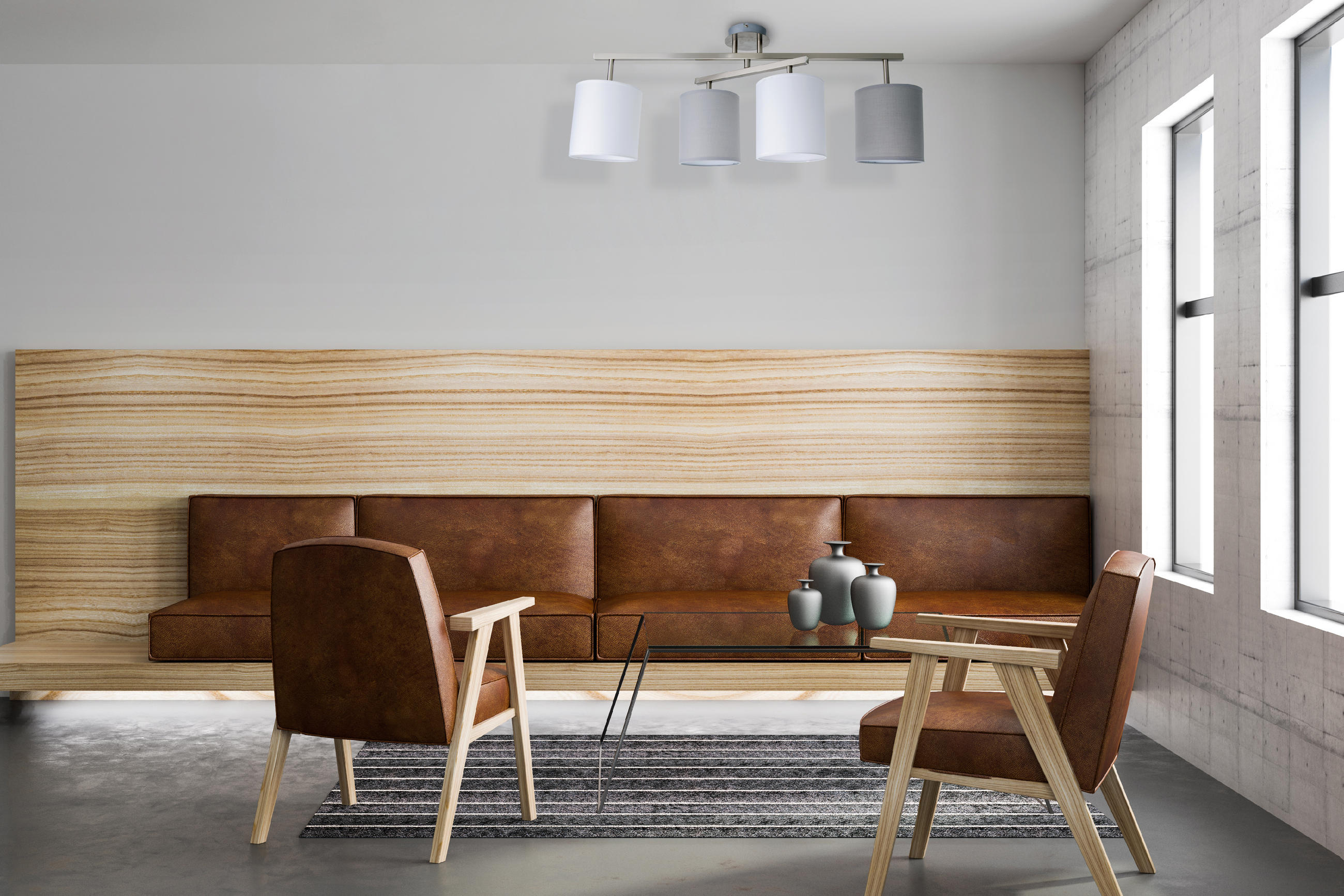 DECKENLEUCHTE   - Weiß/Grau, Design, Textil/Metall (29/82cm) - Näve