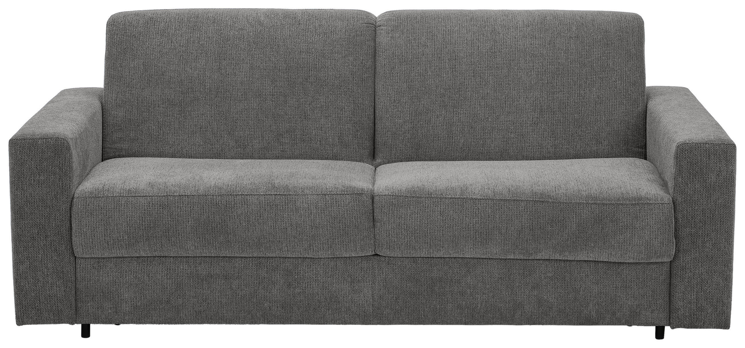 SCHLAFSOFA Webstoff Grau Stoffauswahl, Liegefunktion, Schlafen auf Sitzhöhe, Rücken echt  - Schwarz/Grau, Konventionell, Kunststoff/Textil (198/84/96cm) - Carryhome