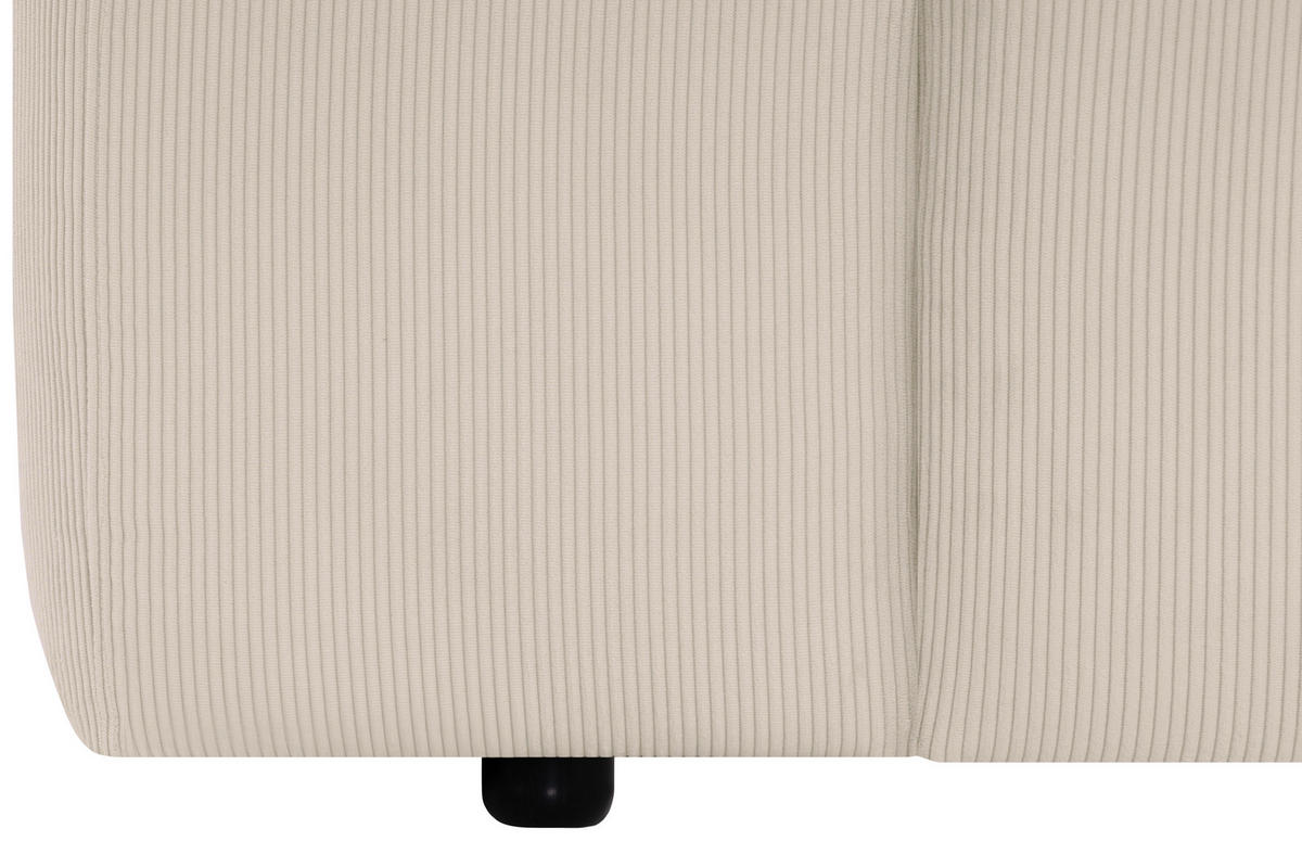 ECKSOFA in Cord Beige  252/170 cm  - Beige/Schwarz, Design, Kunststoff/Textil (252/170cm) - MID.YOU
