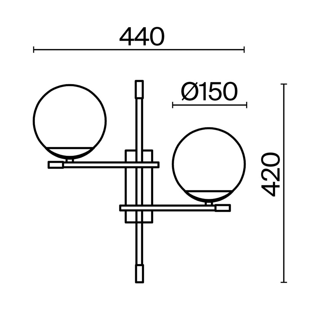 WANDLEUCHTE 17,5/42/44 cm   - Goldfarben/Schwarz, Trend, Glas/Metall (17,5/42/44cm) - MAYTONI