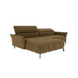 ECKSOFA Olivgrün Flachgewebe Rücken echt, Kopfteilverstellung, Sitztiefenverstellung  - Schwarz/Olivgrün, KONVENTIONELL, Textil/Metall (175/272cm) - Carryhome
