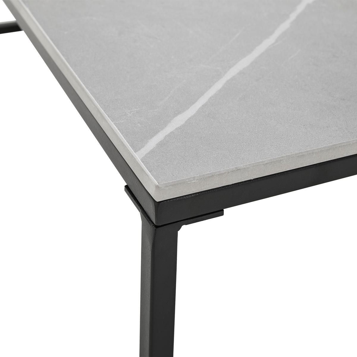 COUCHTISCHSET 75/65/27/22/75/65 cm quadratisch Grau, Schwarz  - Schwarz/Grau, Design, Keramik/Metall (75/65/27/22/75/65cm) - Livetastic