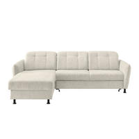 ECKSOFA in Chenille Beige  - Beige/Schwarz, Modern, Textil/Metall (184/267cm) - Livetastic