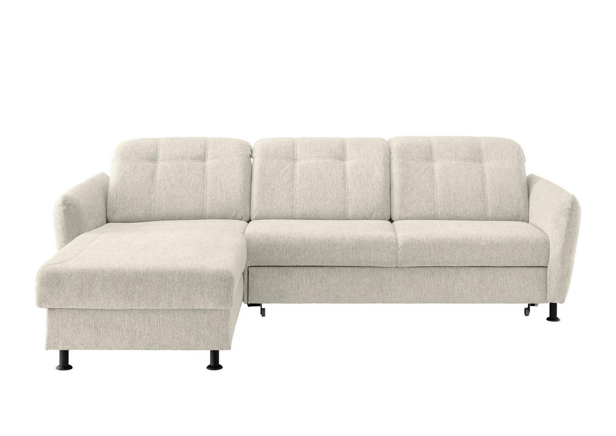 ECKSOFA in Chenille Beige  - Beige/Schwarz, Modern, Textil/Metall (184/267cm) - Livetastic