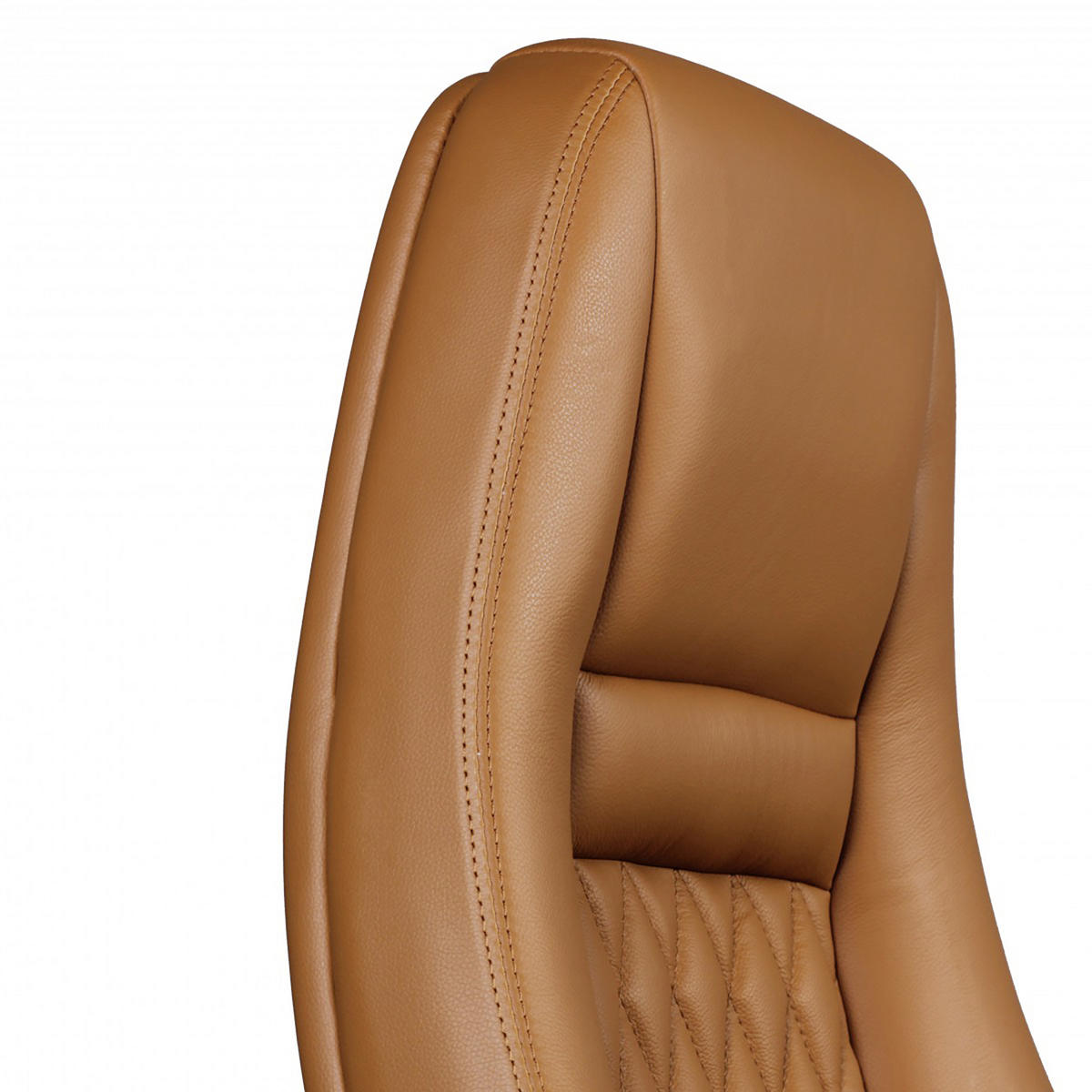CHEFSESSEL  in Lederlook Hellbraun  - Hellbraun/Alufarben, Modern, Leder/Kunststoff (68/130/68cm) - MID.YOU
