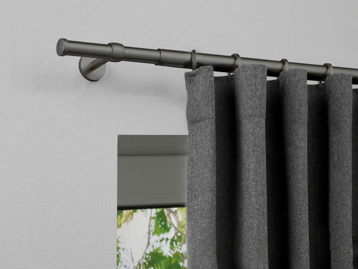 VORHANGSTANGENSET 210 cm  - Anthrazit, Basics, Metall (210cm)