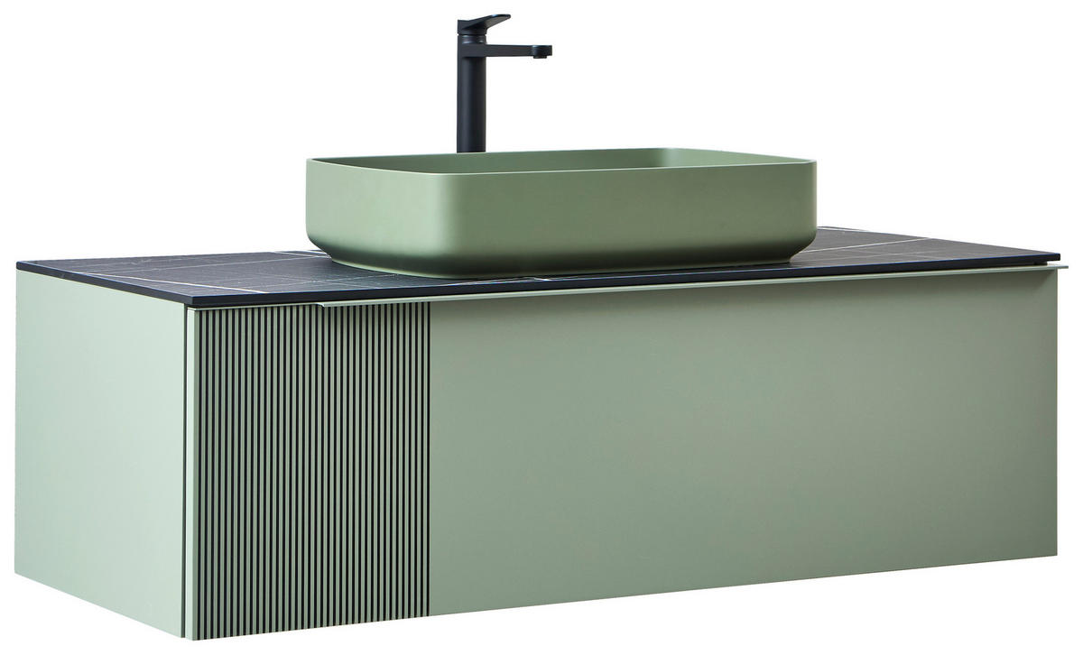 WASCHTISCHKOMBI 120 cm  - Schwarz/Hellgrün, Konventionell, Holzwerkstoff/Stein (120cm) - Dieter Knoll