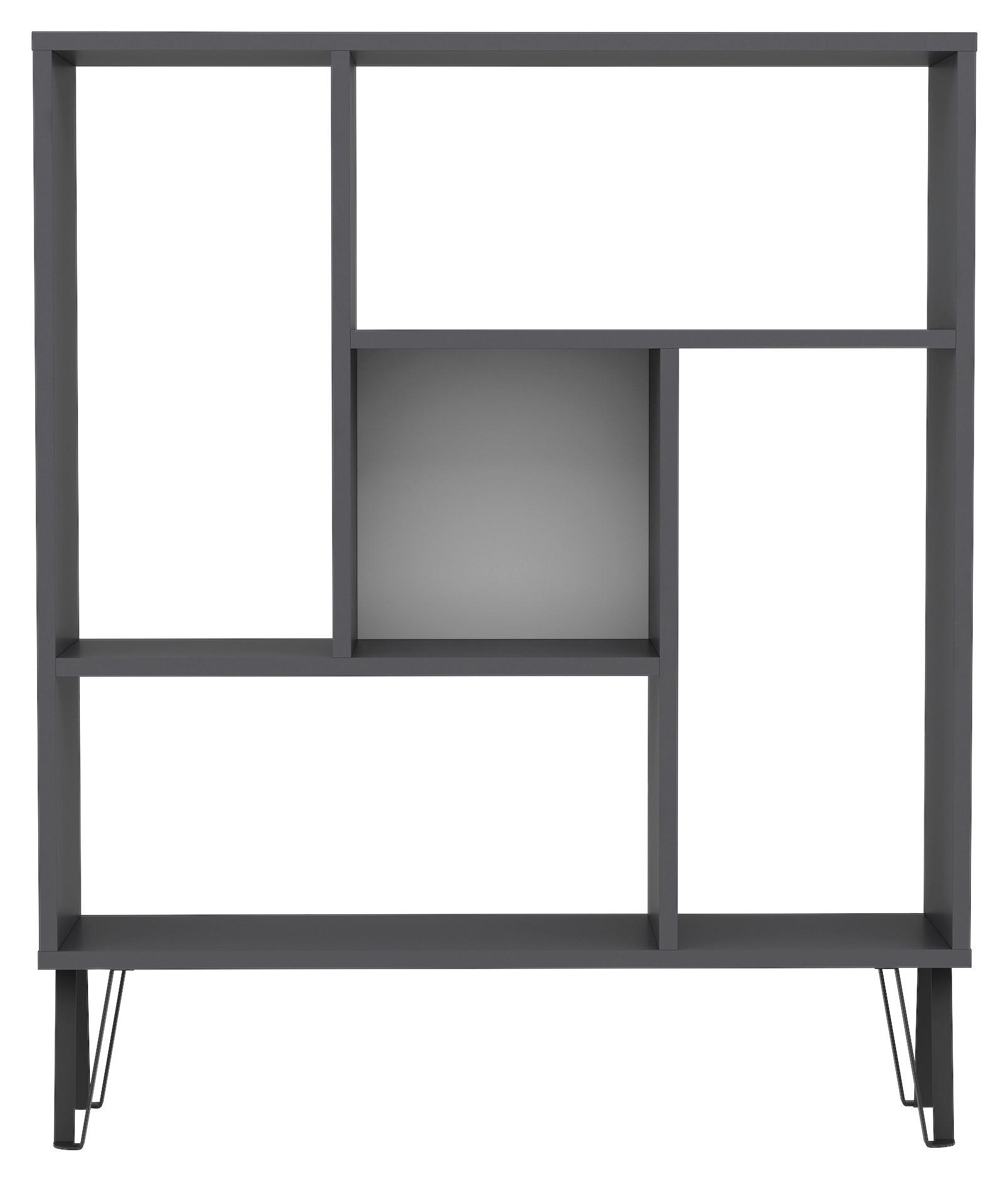 REGÁL, antracitová, 90/107,8/25 cm - antracitová, Design, kompozitné drevo (90/107,8/25cm) - Livetastic