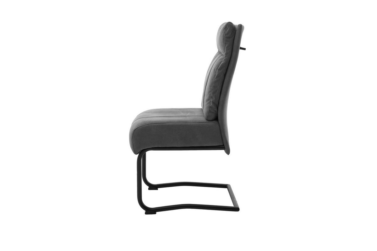SCHWINGSTUHL  in Eisen Mikrofaser  - Dunkelgrau/Schwarz, MODERN, Textil/Metall (45/101/65cm) - Livetastic