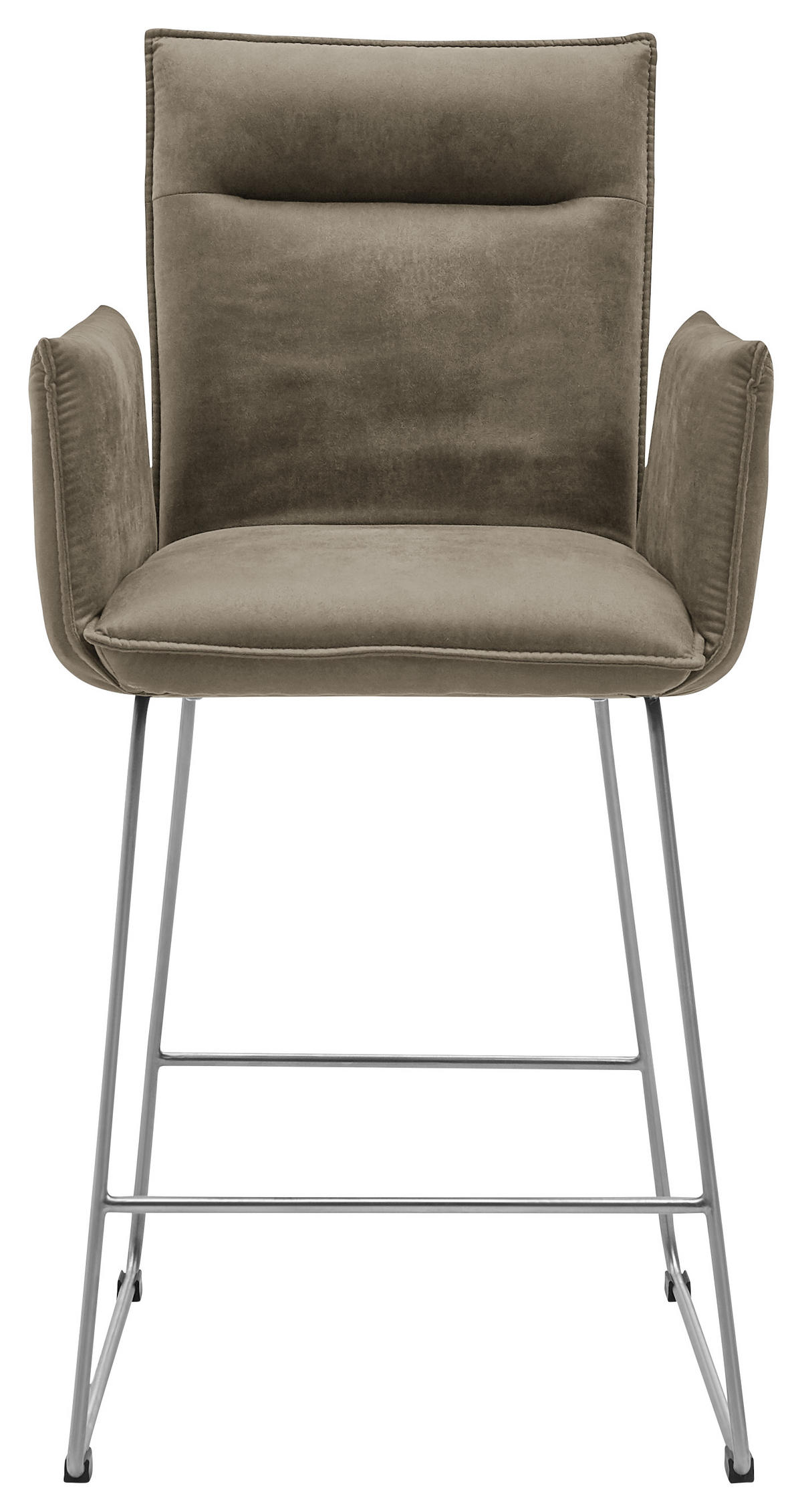 TRESENSESSEL Mikrofaser Graubraun, Edelstahlfarben Edelstahl Gestellauswahl, Stoffauswahl  - Edelstahlfarben/Graubraun, Design, Textil/Metall (56/98/62cm) - Valnatura