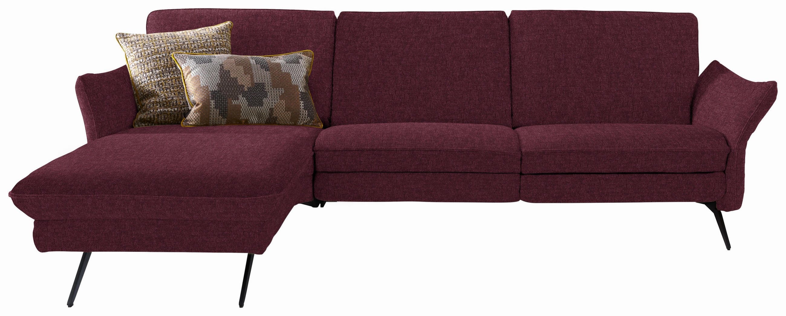 ECKSOFA in Chenille Dunkelrot  158/262 cm  - Anthrazit/Dunkelrot, Design, Textil/Metall (158/262cm) - Himolla Komfortklass
